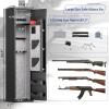imageGreenvelly 1416 Gun Safe for Rifles and PistolsQuick Access Rifle Gun Safe with Keyboard Lock Gun Cabinets for Rifles and Shotguns with Pocket and Rifle Rack for HomeBlack