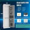 imageGreenvelly 1416 Gun Safe for Rifles and PistolsQuick Access Rifle Gun Safe with Keyboard Lock Gun Cabinets for Rifles and Shotguns with Pocket and Rifle Rack for HomeWhite
