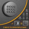 imageGreenvelly 1416 Gun Safe for Rifles and PistolsQuick Access Rifle Gun Safe with Keyboard Lock Gun Cabinets for Rifles and Shotguns with Pocket and Rifle Rack for HomeBlack