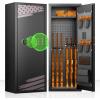 imageGreenvelly 1416 Gun Safe for Rifles and PistolsQuick Access Rifle Gun Safe with Keyboard Lock Gun Cabinets for Rifles and Shotguns with Pocket and Rifle Rack for HomeBlack