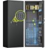 imageGreenvelly 1416 Gun Safe for Rifles and PistolsQuick Access Rifle Gun Safe with Keyboard Lock Gun Cabinets for Rifles and Shotguns with Pocket and Rifle Rack for HomeBlack
