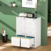 imageGreenvelly 2 Drawer File Cabinet Black Metal Lateral File Cabinet with Lock Office Filing Cabinet for LegalLetterA4F4 Size with Hanging FilesampampKey Lockable File Cabinets for Home OfficeWhite