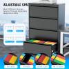 imageGreenvelly 2 Drawer File Cabinet Black Metal Lateral File Cabinet with Lock Office Filing Cabinet for LegalLetterA4F4 Size with Hanging FilesampampKey Lockable File Cabinets for Home OfficeBlack