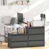 imageGreenvelly 2 Drawer File Cabinet Black Metal Lateral File Cabinet with Lock Office Filing Cabinet for LegalLetterA4F4 Size with Hanging FilesampampKey Lockable File Cabinets for Home OfficeBlack