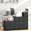 imageGreenvelly 2 Drawer File Cabinet Black Metal Lateral File Cabinet with Lock Office Filing Cabinet for LegalLetterA4F4 Size with Hanging FilesampampKey Lockable File Cabinets for Home OfficeBlack
