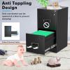 imageGreenvelly 2 Drawer File Cabinet Black Metal Lateral File Cabinet with Lock Office Filing Cabinet for LegalLetterA4F4 Size with Hanging FilesampampKey Lockable File Cabinets for Home OfficeBlack