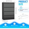 imageGreenvelly 2 Drawer File Cabinet Black Metal Lateral File Cabinet with Lock Office Filing Cabinet for LegalLetterA4F4 Size with Hanging FilesampampKey Lockable File Cabinets for Home OfficeBlack