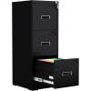 imageGreenvelly 2 Drawer File Cabinet Black Metal Lateral File Cabinet with Lock Office Filing Cabinet for LegalLetterA4F4 Size with Hanging FilesampampKey Lockable File Cabinets for Home OfficeBlack