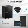 imageGreenvelly 2 Drawer File Cabinet Black Metal Lateral File Cabinet with Lock Office Filing Cabinet for LegalLetterA4F4 Size with Hanging FilesampampKey Lockable File Cabinets for Home OfficeBlack