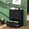 imageGreenvelly 2 Drawer File Cabinet Black Metal Lateral File Cabinet with Lock Office Filing Cabinet for LegalLetterA4F4 Size with Hanging FilesampampKey Lockable File Cabinets for Home OfficeBlack
