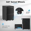 imageGreenvelly 3 Drawer Mobile File Cabinet with Lock Fully Assembled Rolling File Cabinet Except Casters Under Desk File Cabinet with Wheels for Home Office Fit LegalLetterA4 File Assembled WhiteBlack