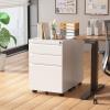 imageGreenvelly 3 Drawer Mobile File Cabinet with Lock Fully Assembled Rolling File Cabinet Except Casters Under Desk File Cabinet with Wheels for Home Office Fit LegalLetterA4 File Assembled WhiteWhite