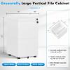 imageGreenvelly 3 Drawer Mobile File Cabinet with Lock Fully Assembled Rolling File Cabinet Except Casters Under Desk File Cabinet with Wheels for Home Office Fit LegalLetterA4 File Assembled WhiteWhite