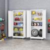 imageGreenvelly 73quot Storage Cabinet with WheelsBlack Metal Rolling Garage Cabinet with Locking Doors and 4 Adjustable Shelves for HomeKitchenOfficeWarehouse32quot W x 16quot DWhite