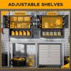 imageGreenvelly 73quot Storage Cabinet with WheelsBlack Metal Rolling Garage Cabinet with Locking Doors and 4 Adjustable Shelves for HomeKitchenOfficeWarehouse32quot W x 16quot DBlack