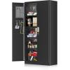 imageGreenvelly 73quot Storage Cabinet with WheelsBlack Metal Rolling Garage Cabinet with Locking Doors and 4 Adjustable Shelves for HomeKitchenOfficeWarehouse32quot W x 16quot DBlack