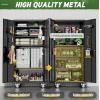 imageGreenvelly 73quot Storage Cabinet with WheelsBlack Metal Rolling Garage Cabinet with Locking Doors and 4 Adjustable Shelves for HomeKitchenOfficeWarehouse32quot W x 16quot DBlack