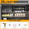 imageGreenvelly 73quot Storage Cabinet with WheelsBlack Metal Rolling Garage Cabinet with Locking Doors and 4 Adjustable Shelves for HomeKitchenOfficeWarehouse32quot W x 16quot DBlack