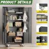 imageGreenvelly 73quot Storage Cabinet with WheelsBlack Metal Rolling Garage Cabinet with Locking Doors and 4 Adjustable Shelves for HomeKitchenOfficeWarehouse32quot W x 16quot DBlack