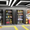 imageGreenvelly 73quot Storage Cabinet with WheelsBlack Metal Rolling Garage Cabinet with Locking Doors and 4 Adjustable Shelves for HomeKitchenOfficeWarehouse32quot W x 16quot DBlack