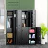 imageGreenvelly 9 Door Storage Locker for Employee Metal Locker for Office Gym Shool Lockable Black Steel Locker with Lock and Card Slot for HomeGarageBlack