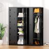 imageGreenvelly 9 Door Storage Locker for Employee Metal Locker for Office Gym Shool Lockable Black Steel Locker with Lock and Card Slot for HomeGarageBlack