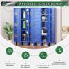 imageGreenvelly 9 Door Storage Locker for Employee Metal Locker for Office Gym Shool Lockable Black Steel Locker with Lock and Card Slot for HomeGarageBlue