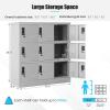 imageGreenvelly 9 Door Storage Locker for Employee Metal Locker for Office Gym Shool Lockable Black Steel Locker with Lock and Card Slot for HomeGarageGrey