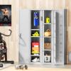 imageGreenvelly 9 Door Storage Locker for Employee Metal Locker for Office Gym Shool Lockable Black Steel Locker with Lock and Card Slot for HomeGarageGrey