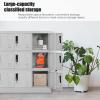 imageGreenvelly 9 Door Storage Locker for Employee Metal Locker for Office Gym Shool Lockable Black Steel Locker with Lock and Card Slot for HomeGarageGrey
