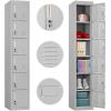imageGreenvelly 9 Door Storage Locker for Employee Metal Locker for Office Gym Shool Lockable Black Steel Locker with Lock and Card Slot for HomeGarageGrey