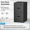 imageGreenvelly Lateral File Cabinet 2 Drawer Lockable Metal Filing Cabinet for Home Office Black Metal File Cabinet with Lock for LegalLetterA4F4 Size with Hanging BarsampampKeyBlack