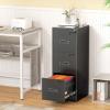 imageGreenvelly Lateral File Cabinet 2 Drawer Lockable Metal Filing Cabinet for Home Office Black Metal File Cabinet with Lock for LegalLetterA4F4 Size with Hanging BarsampampKeyBlack