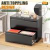 imageGreenvelly Lateral File Cabinet 2 Drawer Lockable Metal Filing Cabinet for Home Office Black Metal File Cabinet with Lock for LegalLetterA4F4 Size with Hanging BarsampampKeyBlack