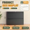 imageGreenvelly Lateral File Cabinet 2 Drawer Lockable Metal Filing Cabinet for Home Office Black Metal File Cabinet with Lock for LegalLetterA4F4 Size with Hanging BarsampampKeyBlack