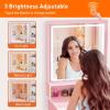 imageGreenvelly Makeup Vanity Desk with Lights and 2 Mirror Pink Vanity Table with 3 Lighting Modes and Stool Set Dressing Table with Drawers Vanity Desk for Women and Girls BedroomPink