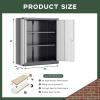 imageGreenvelly Metal Cabinet 36quot Locking Storage File Cabinet with Doors and Shelves for OfficeHomeGymSchoolKitchenWhiteBlack Grey