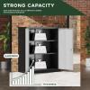 imageGreenvelly Metal Cabinet 36quot Locking Storage File Cabinet with Doors and Shelves for OfficeHomeGymSchoolKitchenWhiteBlack Grey