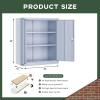 imageGreenvelly Metal Cabinet 36quot Locking Storage File Cabinet with Doors and Shelves for OfficeHomeGymSchoolKitchenWhiteDark Grey