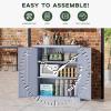 imageGreenvelly Metal Cabinet 36quot Locking Storage File Cabinet with Doors and Shelves for OfficeHomeGymSchoolKitchenWhiteDark Grey