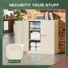 imageGreenvelly Metal Cabinet 36quot Locking Storage File Cabinet with Doors and Shelves for OfficeHomeGymSchoolKitchenWhiteGrey