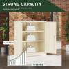 imageGreenvelly Metal Cabinet 36quot Locking Storage File Cabinet with Doors and Shelves for OfficeHomeGymSchoolKitchenWhiteGrey