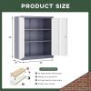 imageGreenvelly Metal Cabinet 36quot Locking Storage File Cabinet with Doors and Shelves for OfficeHomeGymSchoolKitchenWhiteGrey White