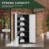 imageGreenvelly Metal Garage Storage Cabinet 72Locking Steel Storage Cabinet with 2 Doors and 4 Adjustable Shelves for Home OfficeSchoolFileGray WhiteBlack Grey