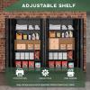 imageGreenvelly Metal Garage Storage Cabinet 72Locking Steel Storage Cabinet with 2 Doors and 4 Adjustable Shelves for Home OfficeSchoolFileGray WhiteBlack