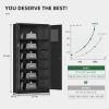 imageGreenvelly Metal Garage Storage Cabinet 72Locking Steel Storage Cabinet with 2 Doors and 4 Adjustable Shelves for Home OfficeSchoolFileGray WhiteBlack