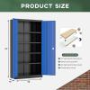 imageGreenvelly Metal Garage Storage Cabinet 72Locking Steel Storage Cabinet with 2 Doors and 4 Adjustable Shelves for Home OfficeSchoolFileGray WhiteBlack Blue