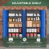 imageGreenvelly Metal Garage Storage Cabinet 72Locking Steel Storage Cabinet with 2 Doors and 4 Adjustable Shelves for Home OfficeSchoolFileGray WhiteBlack Blue