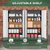 imageGreenvelly Metal Garage Storage Cabinet 72Locking Steel Storage Cabinet with 2 Doors and 4 Adjustable Shelves for Home OfficeSchoolFileGray WhiteBlack Grey