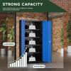imageGreenvelly Metal Garage Storage Cabinet 72Locking Steel Storage Cabinet with 2 Doors and 4 Adjustable Shelves for Home OfficeSchoolFileGray WhiteBlack Blue